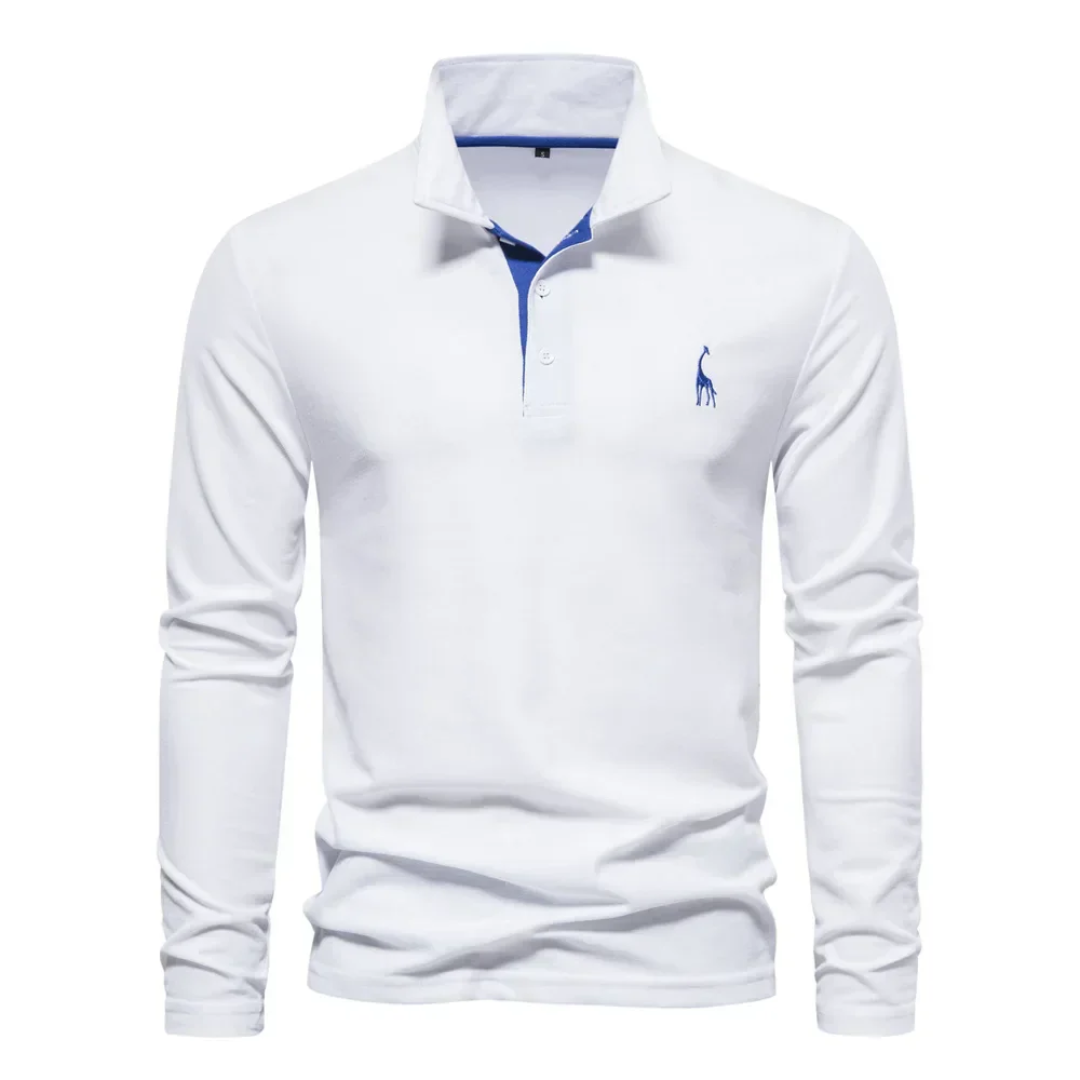 Polo homme manches longues classique élégant