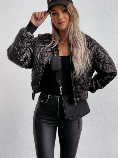 Blouson bomber femme élégant avec poches