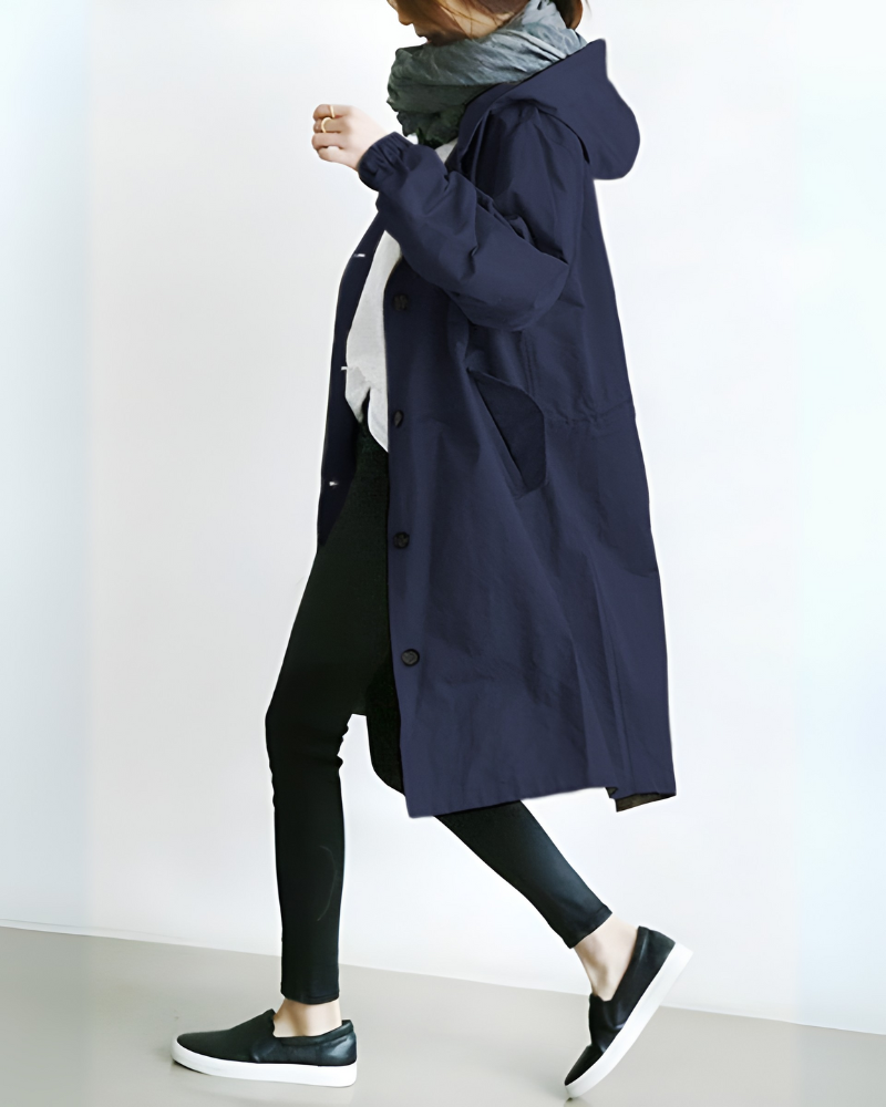 Trench-coat élégant pour femme avec capuche