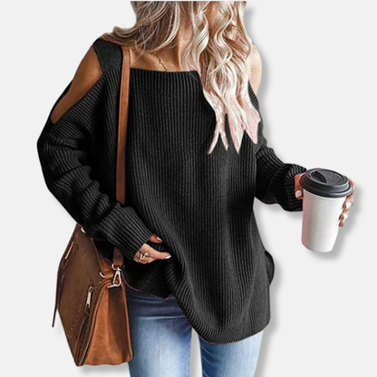 Sweatshirt douillet Épaule dénudée Coupe ample