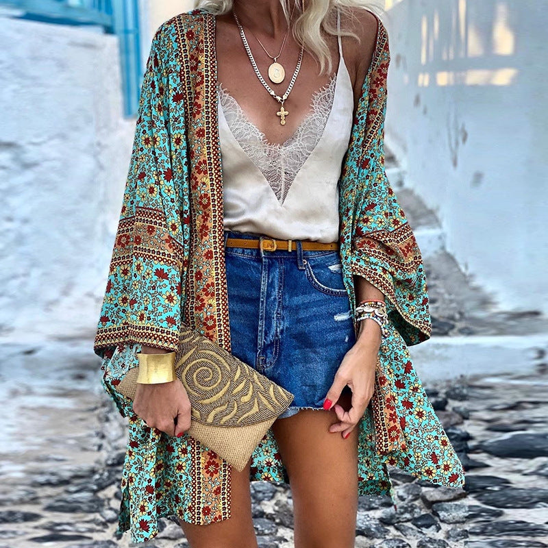 Stylish Boho Cardigan Damen Modisch Gemustert - IdealeKleiden