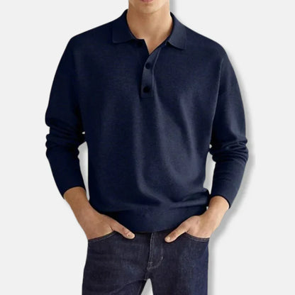 Pull homme col polo coton