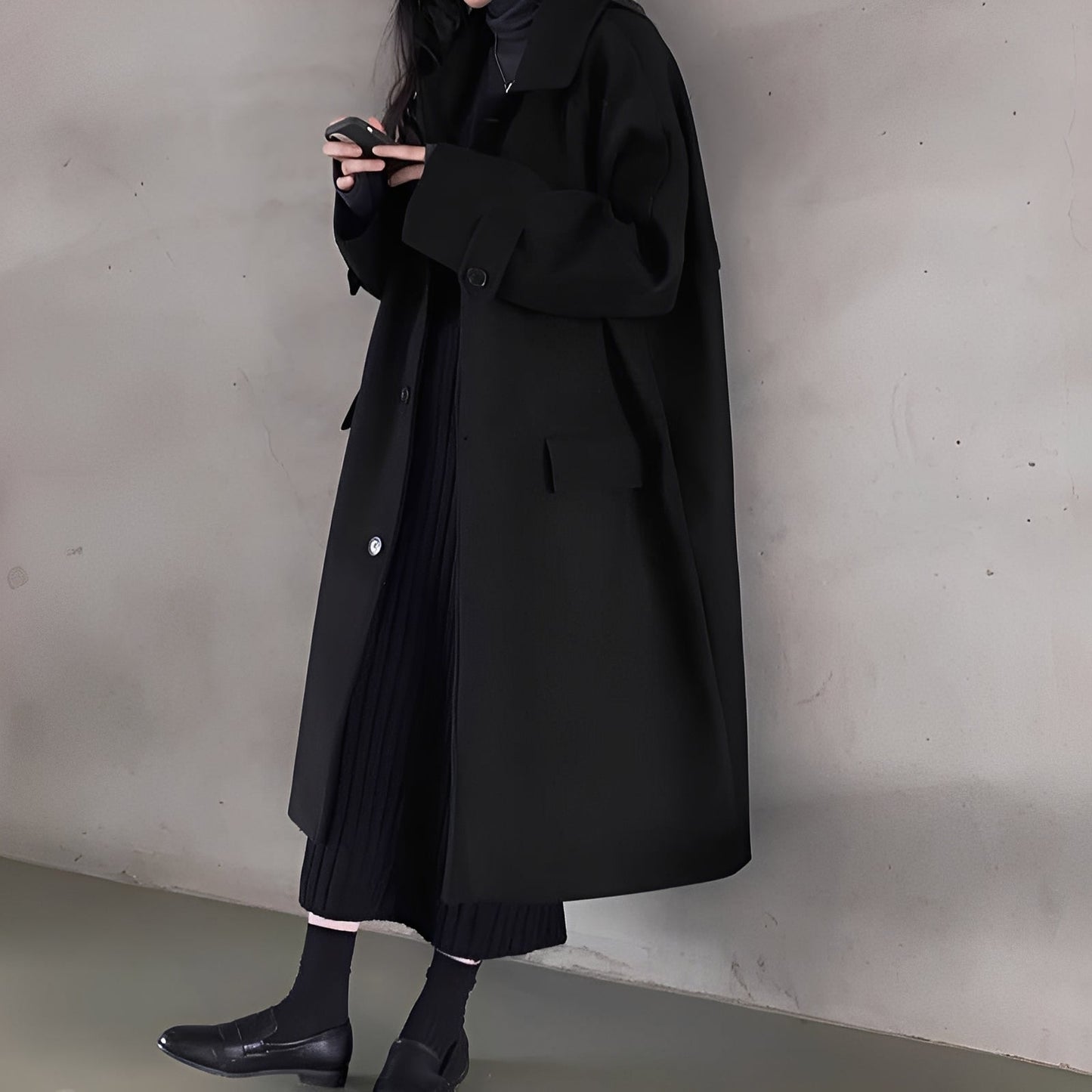 Élégant Manteau en Laine pour Femme, Coupe Classique Lacée