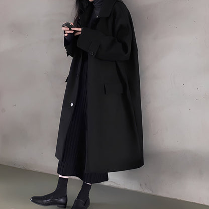 Élégant Manteau en Laine pour Femme, Coupe Classique Lacée