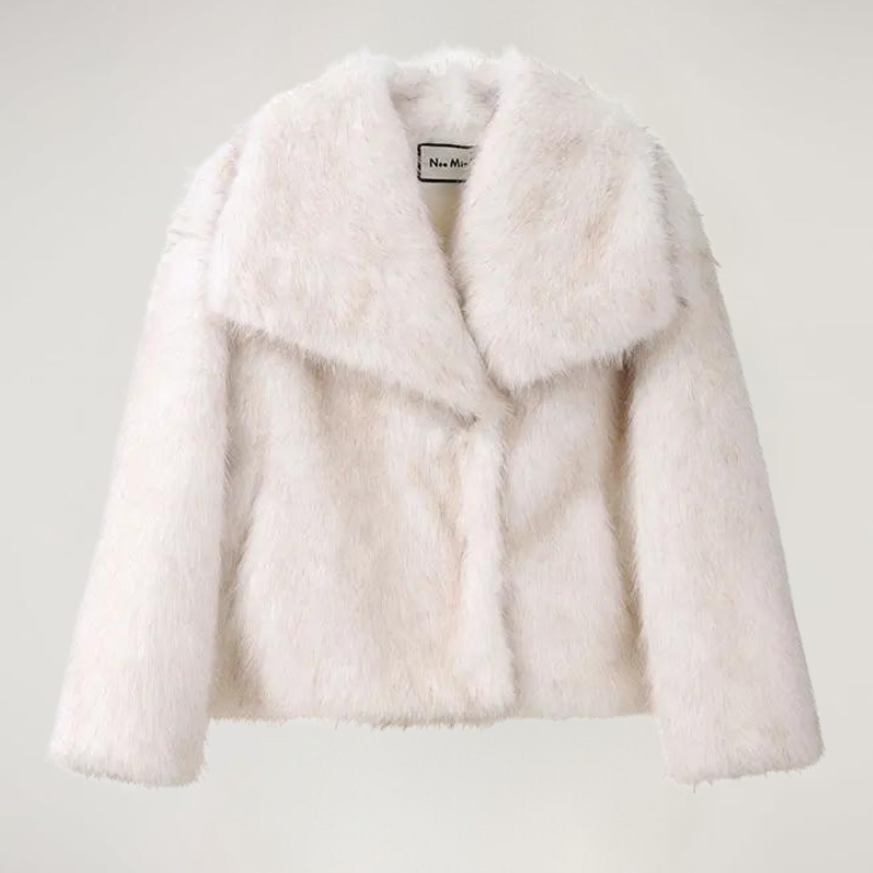 Manteau de luxe en fausse fourrure avec col oversize