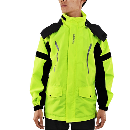 Veste de pluie moto pour homme, imperméable, noir réfléchissant