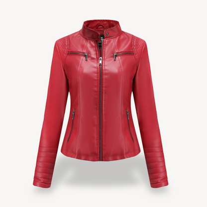 Blouson en cuir élégant pour femme style motard