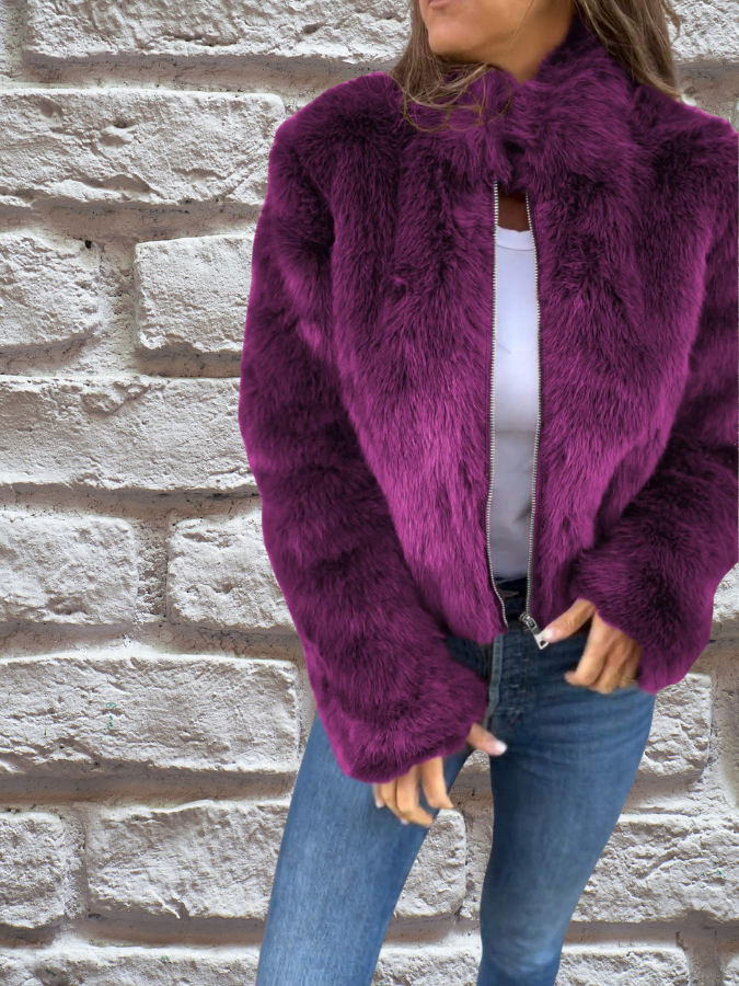 Veste élégante en fourrure pour femme Qualité Luxe