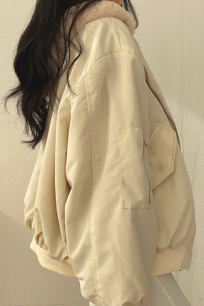Veste d'hiver chaude pour femme doublée Sherpa