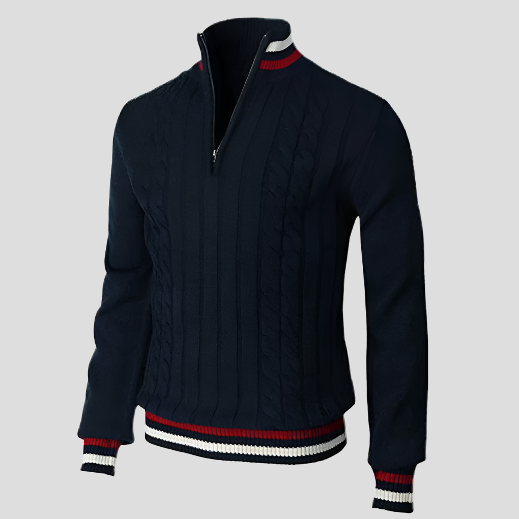 Cardigan élégant pour hommes avec fermeture éclair moderne