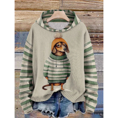 Pulls polaires pour femmes avec motif chien, doux et lacés