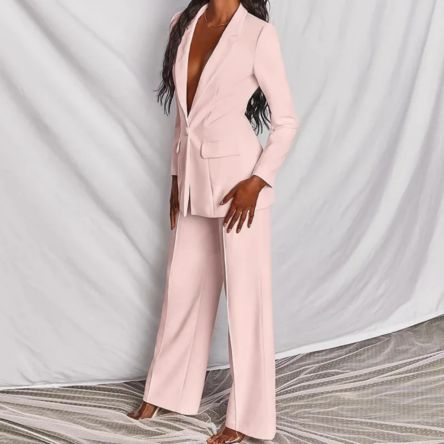 Ensemble Blazer Élégant à Manches Longues pour Femme