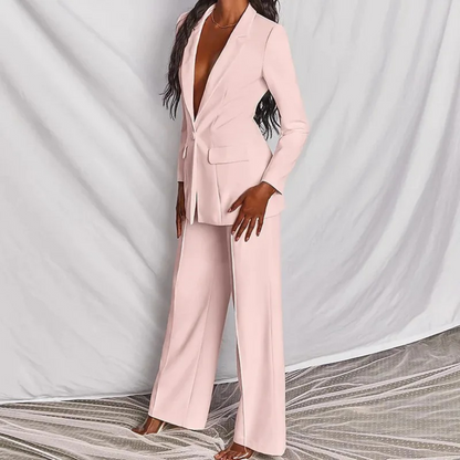 Ensemble Blazer Élégant à Manches Longues pour Femme