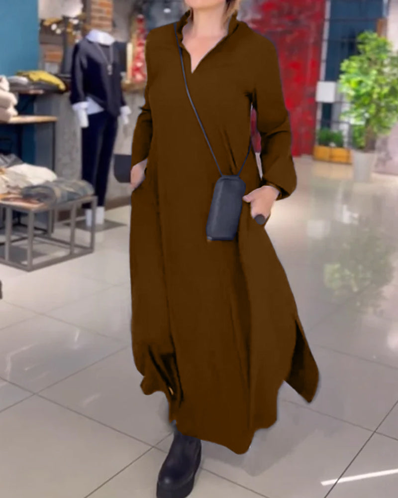 Robe de soirée longue élégante avec fente latérale