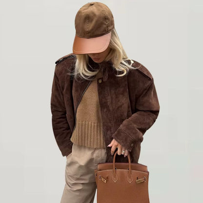 Blouson cuir grandes tailles femme