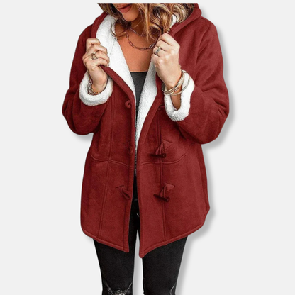 Veste polaire douillette avec capuche doublée de peluche