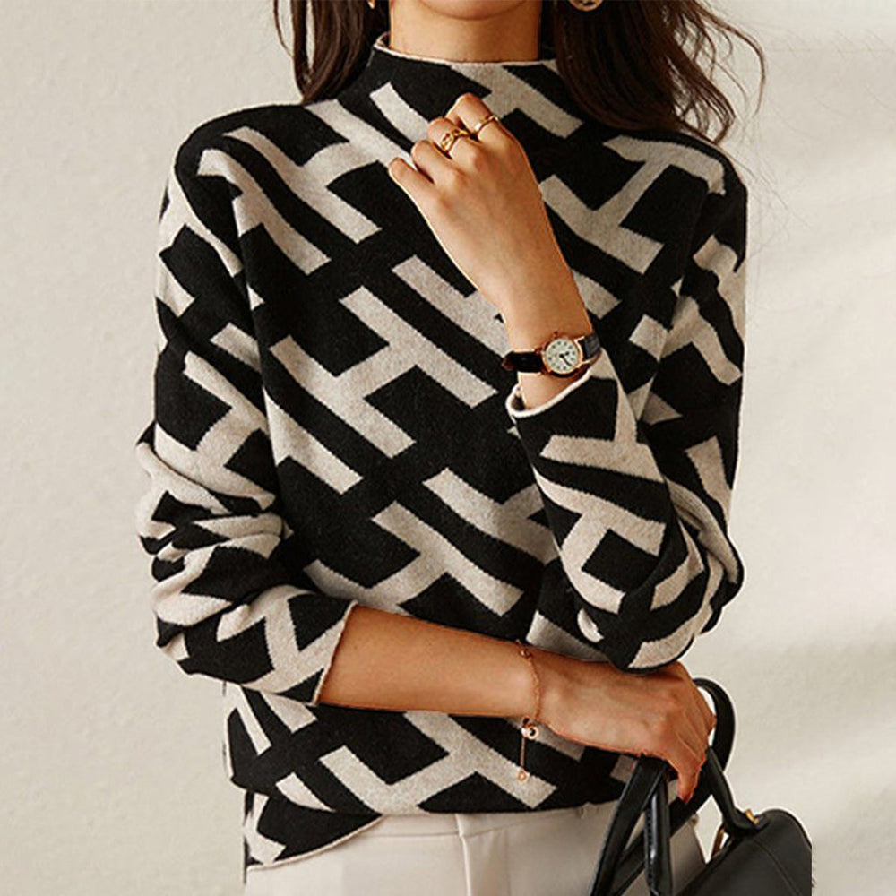 Pull tendance à motif géométrique