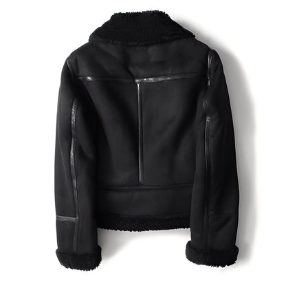 Modische Damenlederjacke Wildleder Schnitt - IdealeKleiden