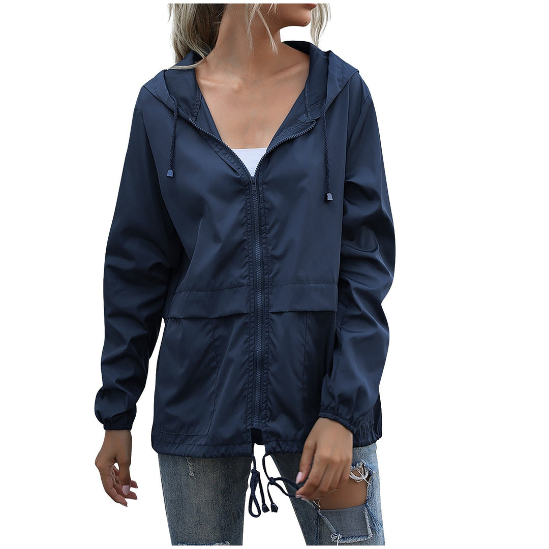 Damen Kapuzenjacke Locker Reißverschluss Modern - IdealeKleiden