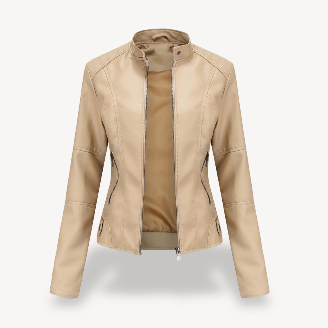 Blouson en cuir pour femme, style motard