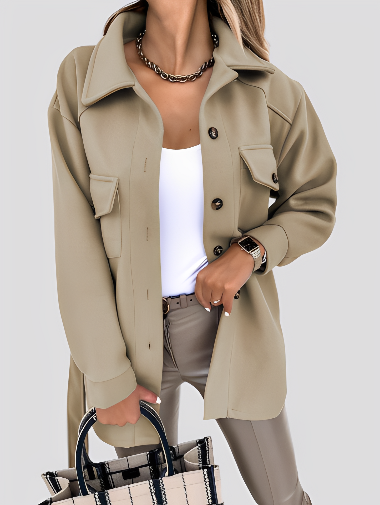 Veste élégante pour femme Col cranté léger