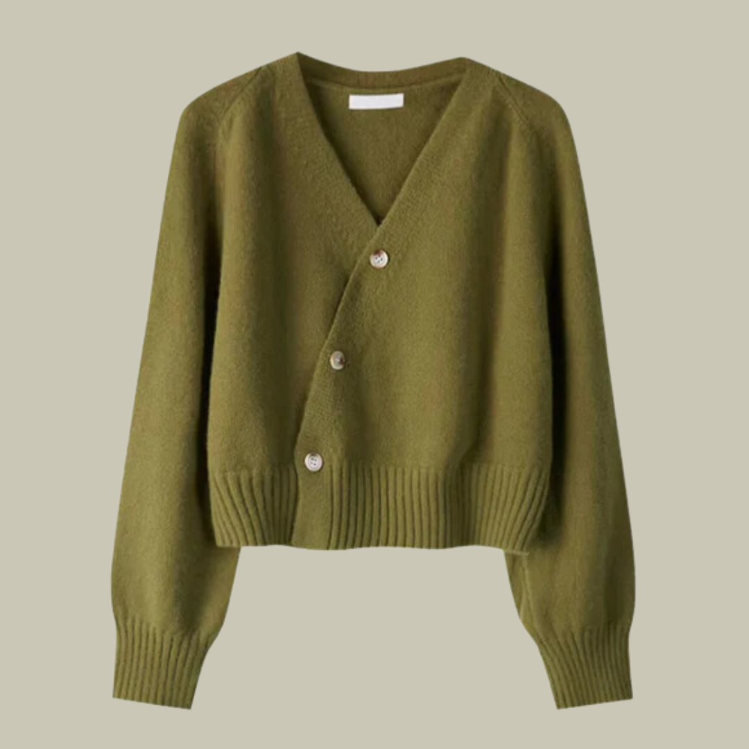 Cardigan en mérinos doux à col en V pour femme