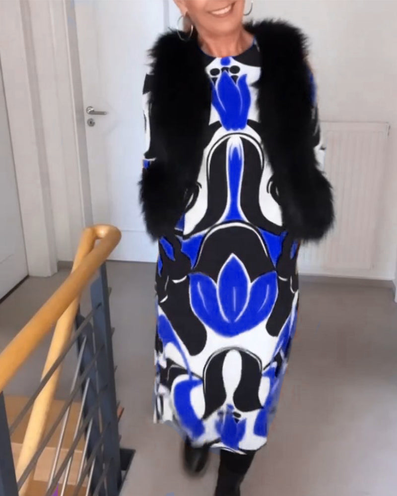 Robe d'été élégante à col rond