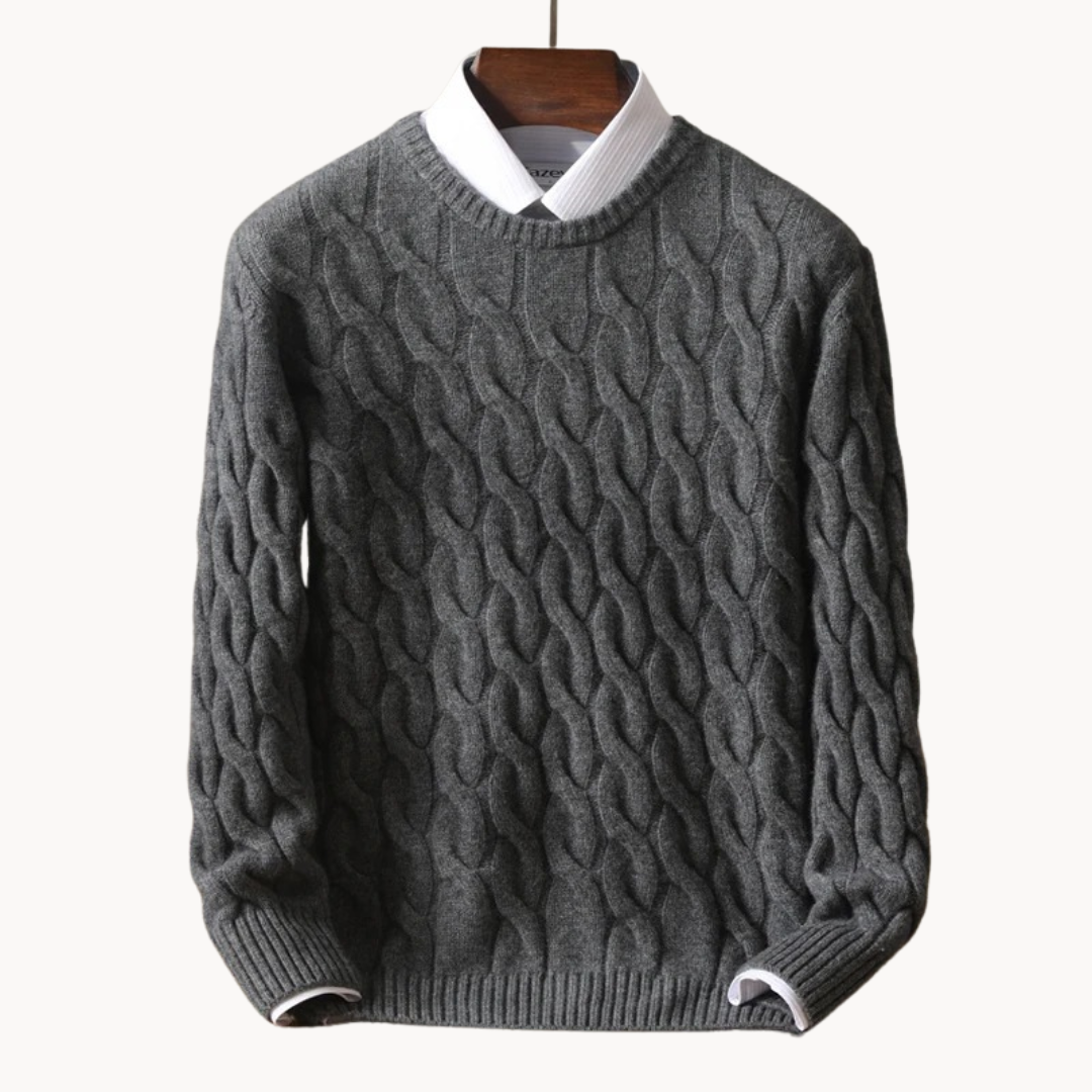 Pull en laine mérinos douce de luxe pour homme
