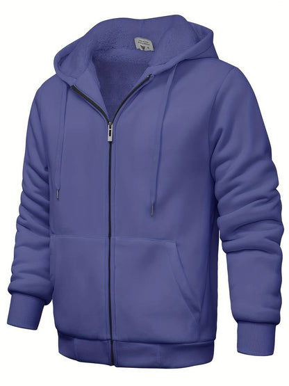 Pull à capuche uni avec fermeture éclair moderne