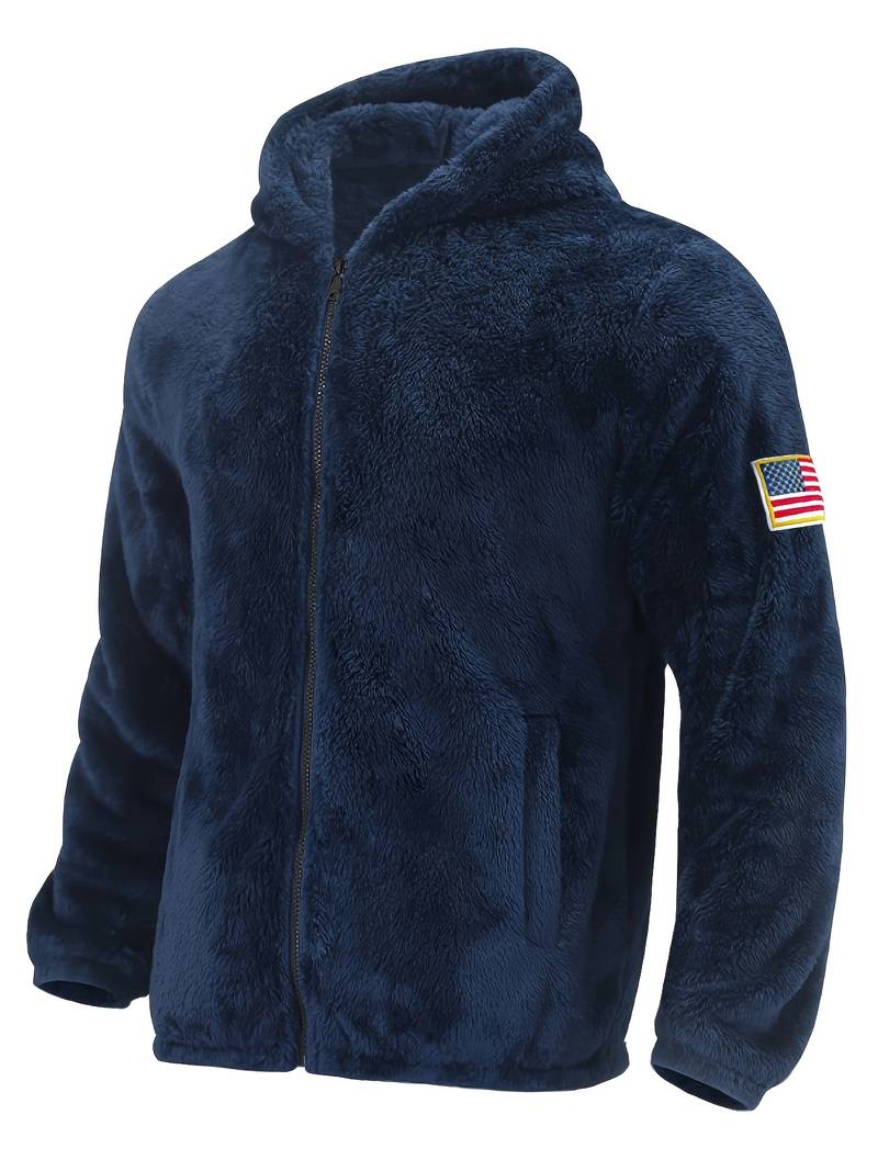 Veste d'hiver homme chaude zippée style américain
