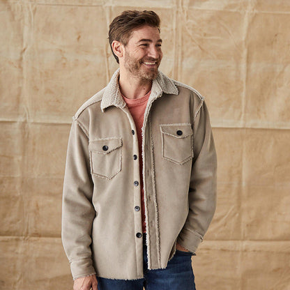 Veste en velours côtelé homme style boutonné moderne