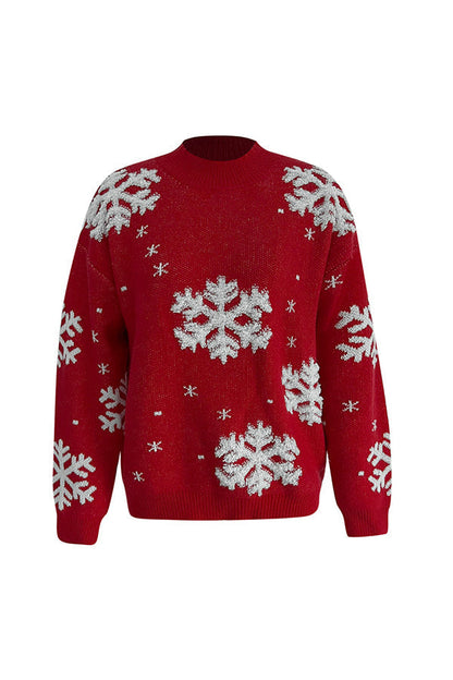 Pull de Noël Col roulé Festif Tricot