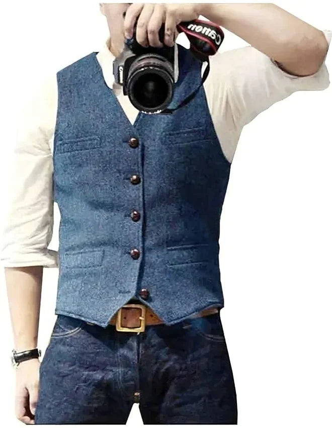 Herren Blazerweste V-Ausschnitt Modern Slim - IdealeKleiden