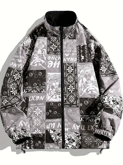 Veste réversible homme, motif graphique moderne