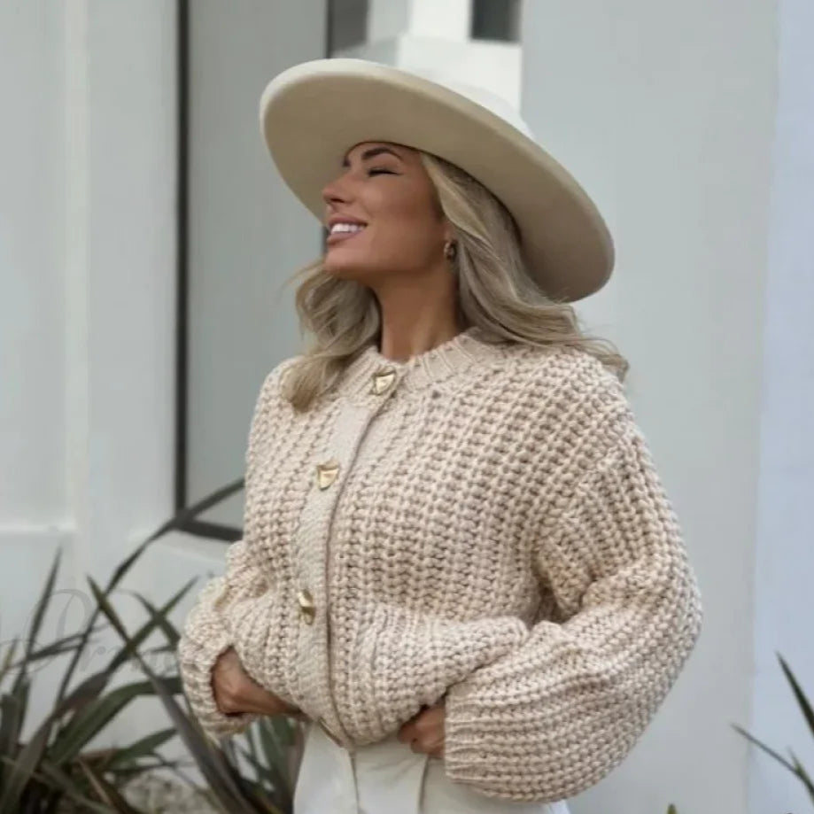 Cardigan en maille classique Simple et élégant