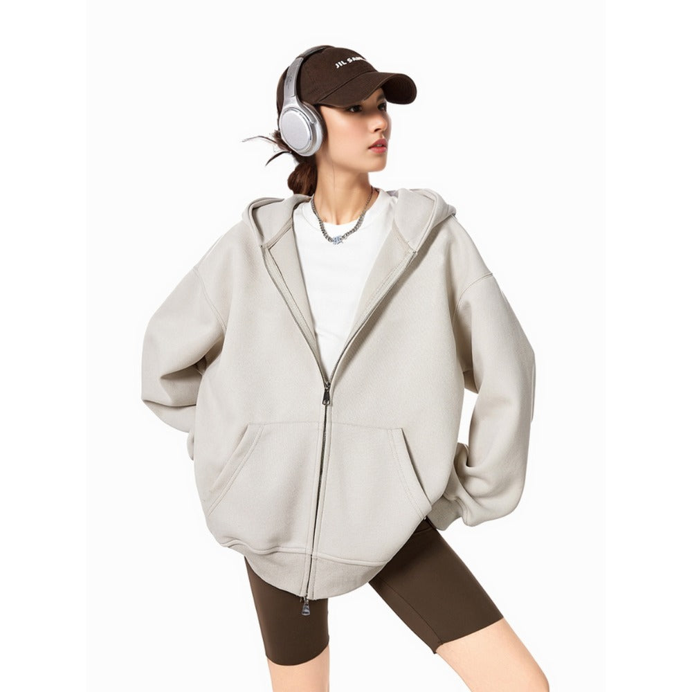 Sweat à capuche zippé moderne pour femme