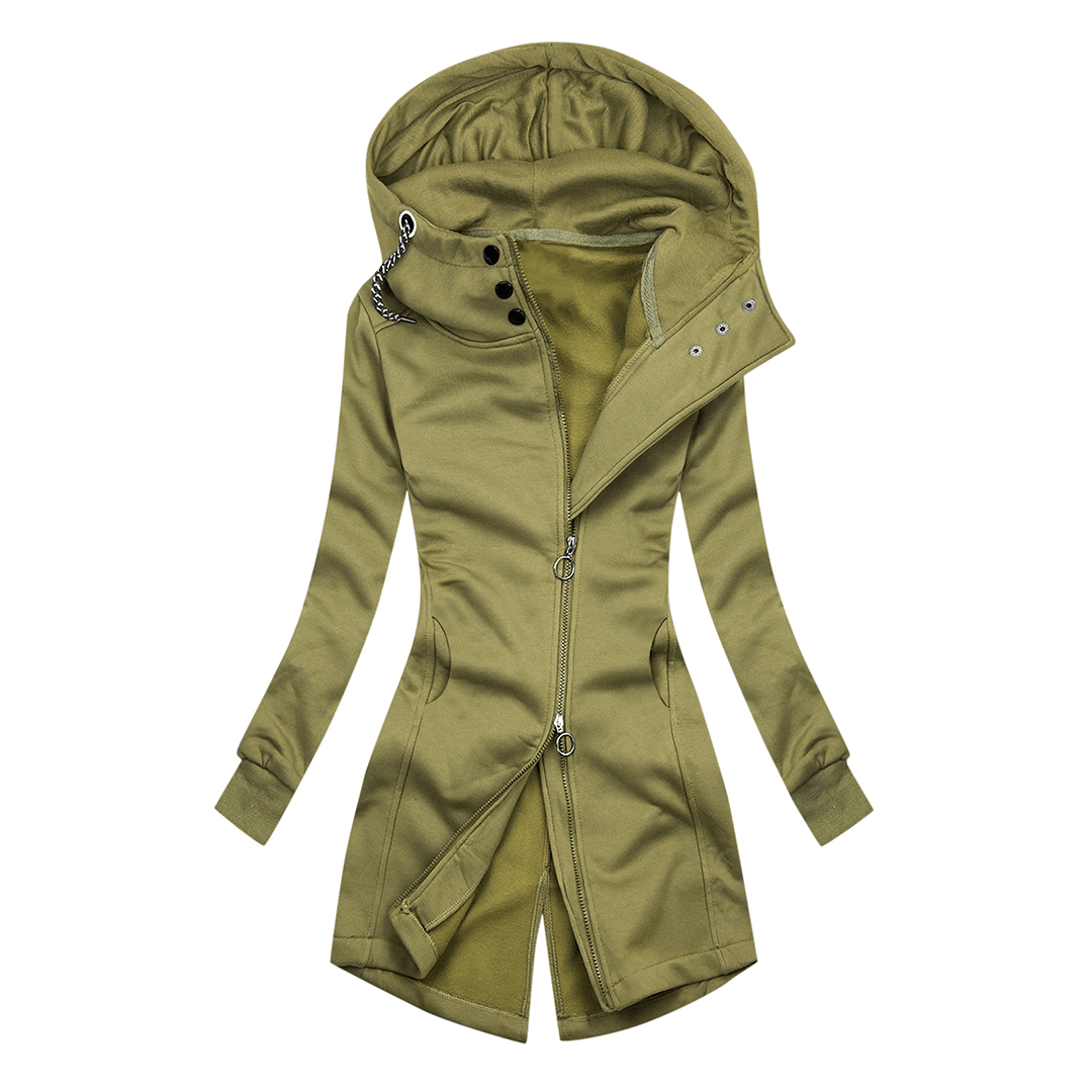 Sweat à Capuche Femme Slim Fit Col Montant Veste