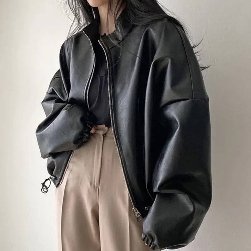 Blouson en cuir sur mesure style hip-hop