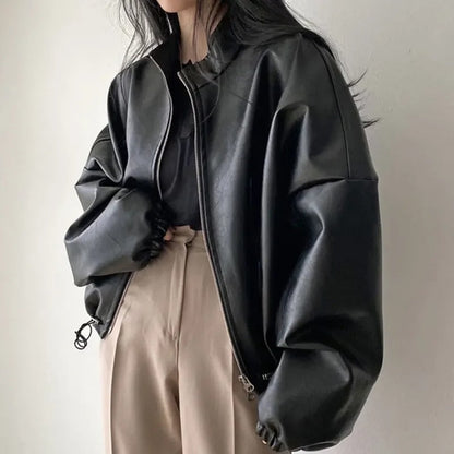 Blouson en cuir sur mesure style hip-hop