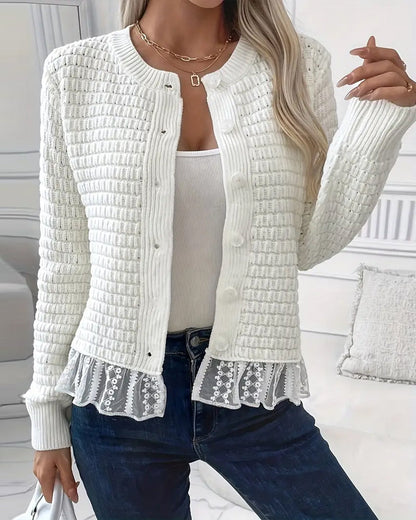 Sweat-shirt doux en dentelle pour femme