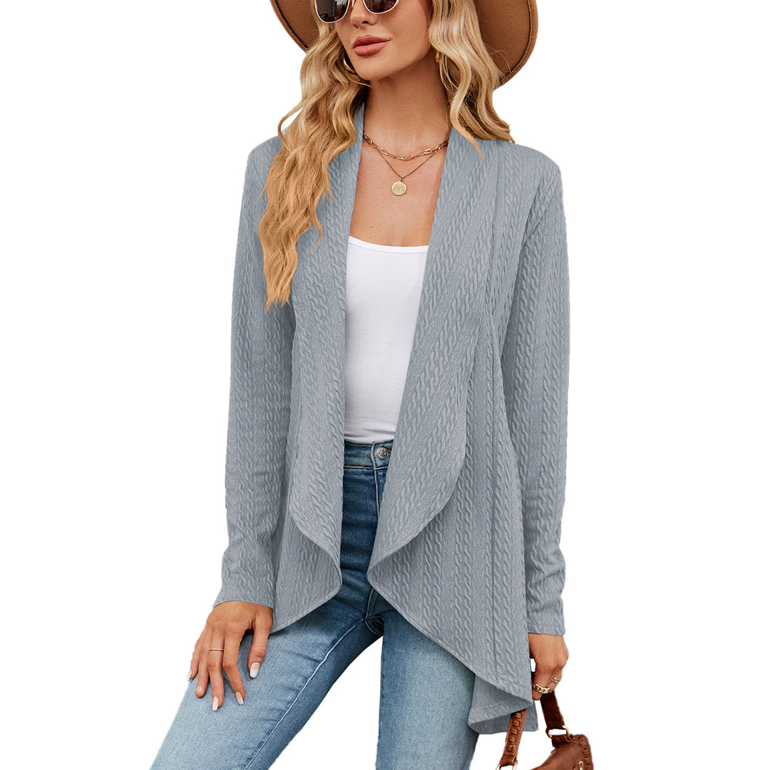 Veste élégante pour femme, manches longues, couleur unie