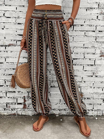 Farbenfrohe Damen-Hose mit Trend-Druck - IdealeKleiden