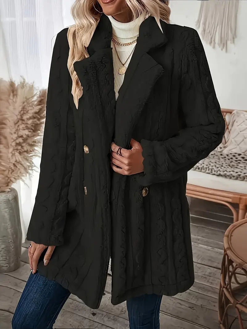 Manteau doux et chaud à manches longues uni