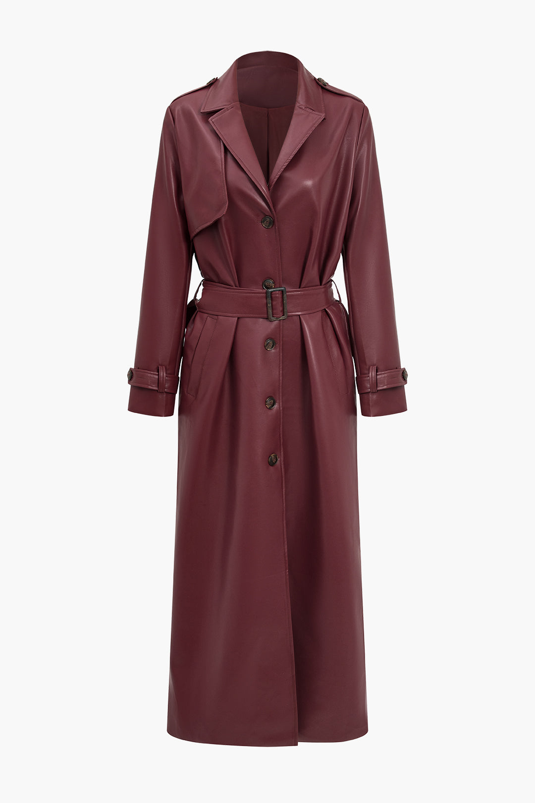 Manteau long d'hiver pour femme avec ceinture