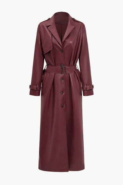 Manteau long d'hiver pour femme avec ceinture
