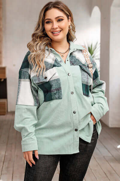 Grande veste oversize à carreaux en coton
