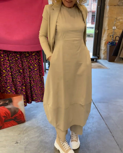 Vêtements féminins à la mode Matériau solide Manches longues