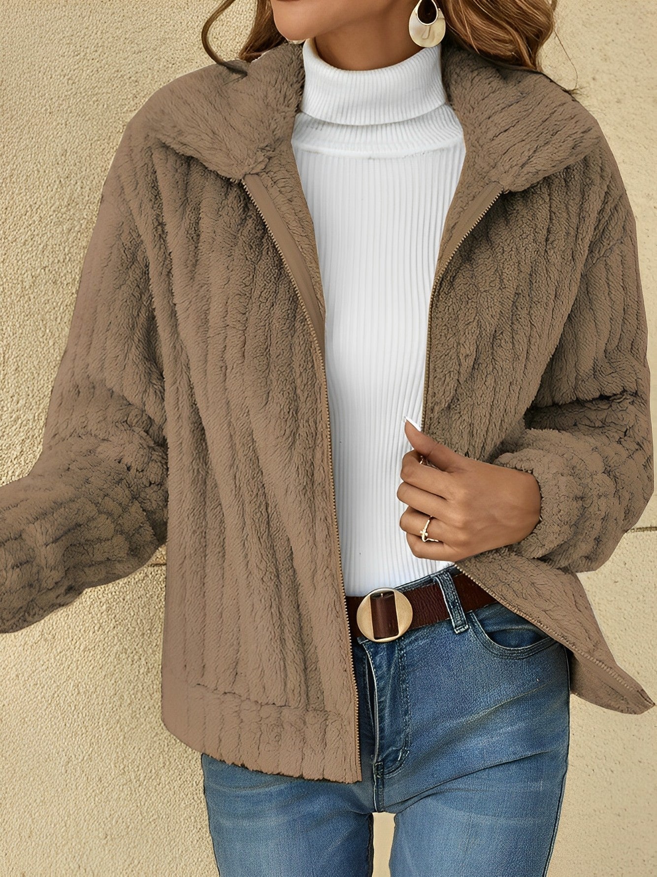 Veste zippée Femme Coupe Relax