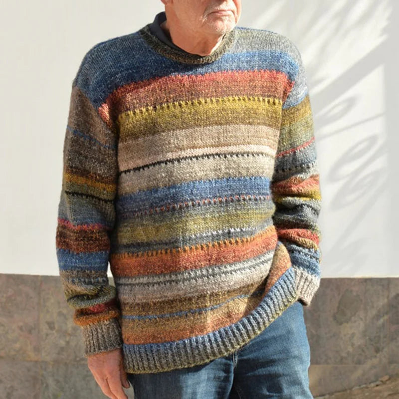 Streifenhemd Herren Pullover Rundhals Modern - IdealeKleiden