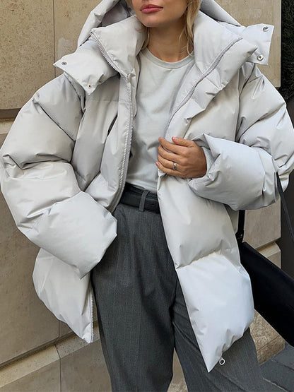 Veste d'hiver matelassée colorée avec capuche